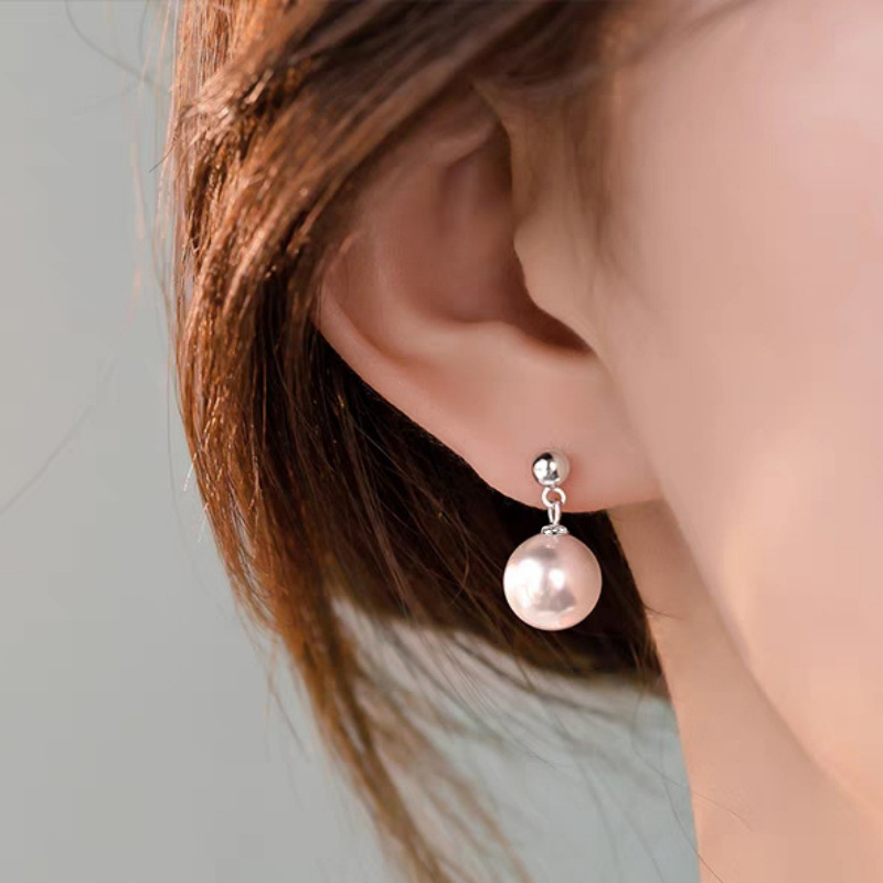 Women's Fashion Geometry Pendant Earrings, Elegant Round Ball Design