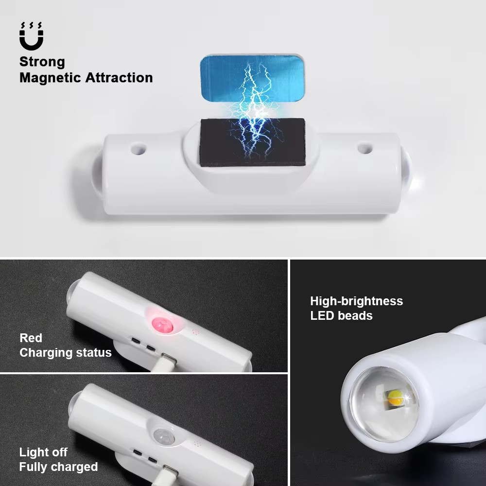 4pcs RGB Rechargeable Smart LED Motion Sensor Ambient Light