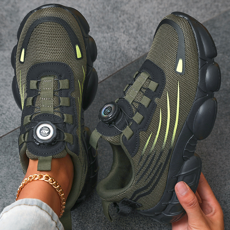 TEMU Women's Casual Sneakers, Rotary Design, Breathable Mesh With Cutouts, Lightweight Thickened Cushioning Sole Casual Athletic Shoes, Comfortable