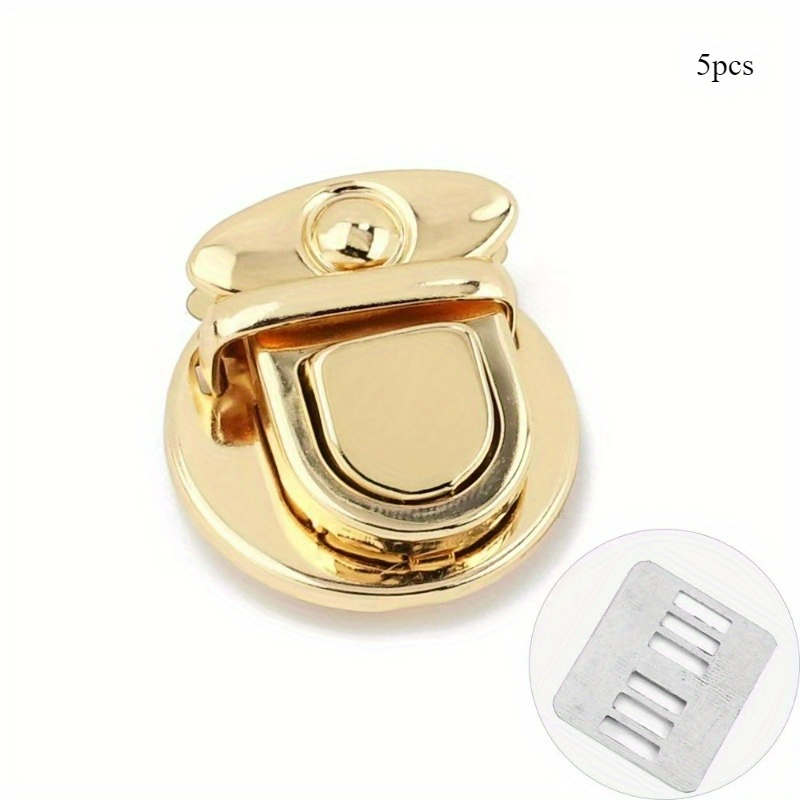 E-shop 5 Stück Goldfarbene Metallverschlüsse für Handtaschen - DIY-Kunststoffschlüssel mit dekorativem Design, ideal für Geldbeutel- und