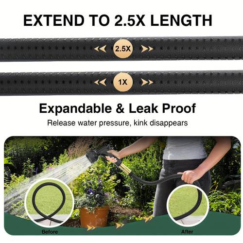 100ft heavy duty non expandable garden hose leak proof kink resistant design with brass threads for rv washing pet cleaning forestry brown green hose fittings for garden outdoor watering reinforced construction tubing