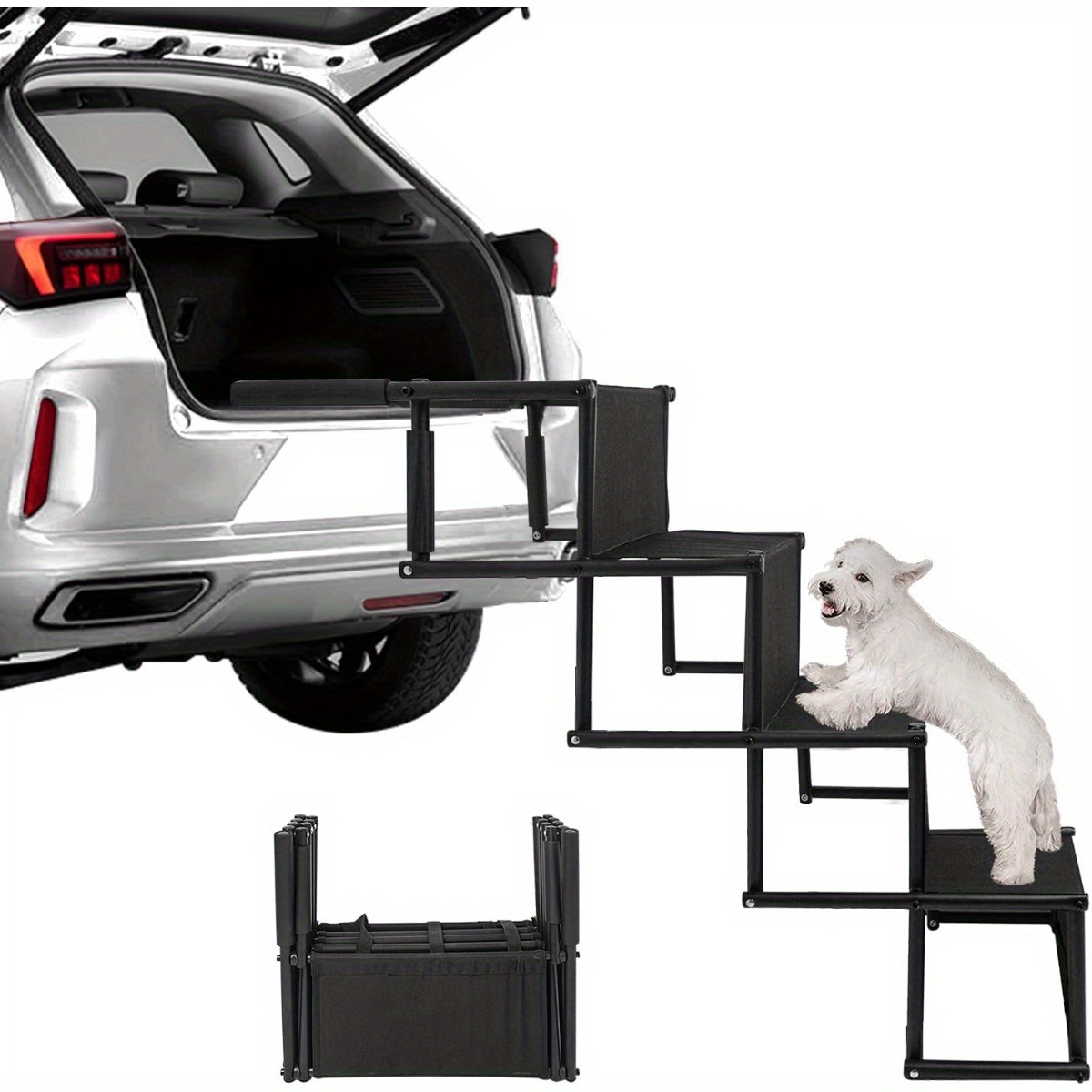 Dog Stairs Car Dog Car Ramp Klappba Dog Ramp Carrying Capacity Of 80kg, Joint-gentle Dog Stairs Dog Stairs Non-slip Steps For Large And Small Dogs