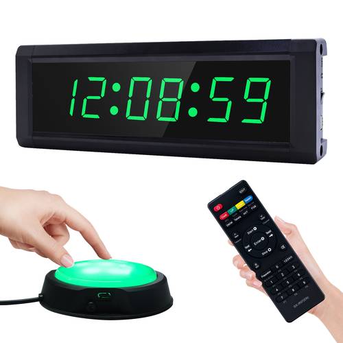 1 usb powered 12 2inch led large stopwatch race timer clock remote control 12 24 hour clock countdown suitable for home workouts training suit for schools offices gyms etc