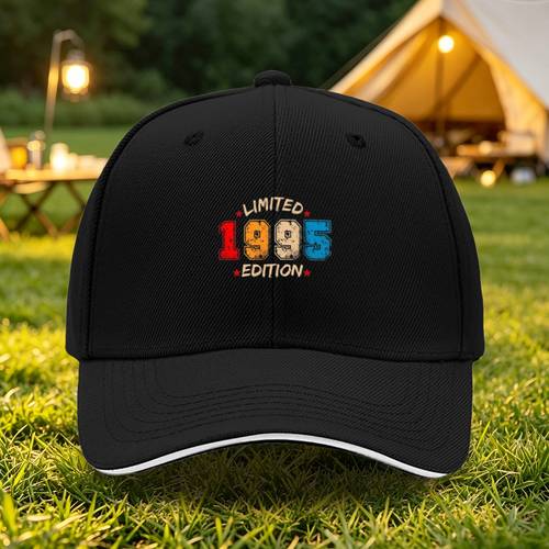 cappellino da baseball retrò da , 1 , limitata 1995 - stampa con /gialli, per feste, compleanni, regali, cappello da sole per esterni con chiusura a strappo, lavabile a per un uso tutto