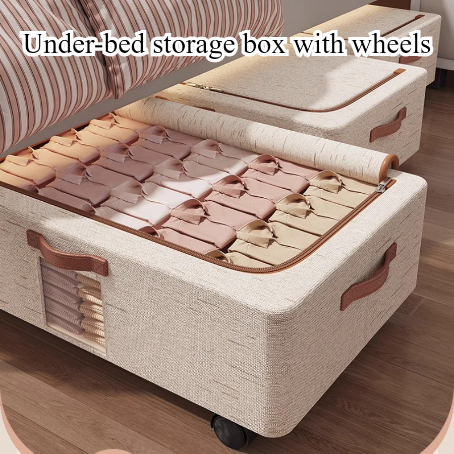 Premium Under-Bed Storage Bins with Wheels & Flip-Top Lid