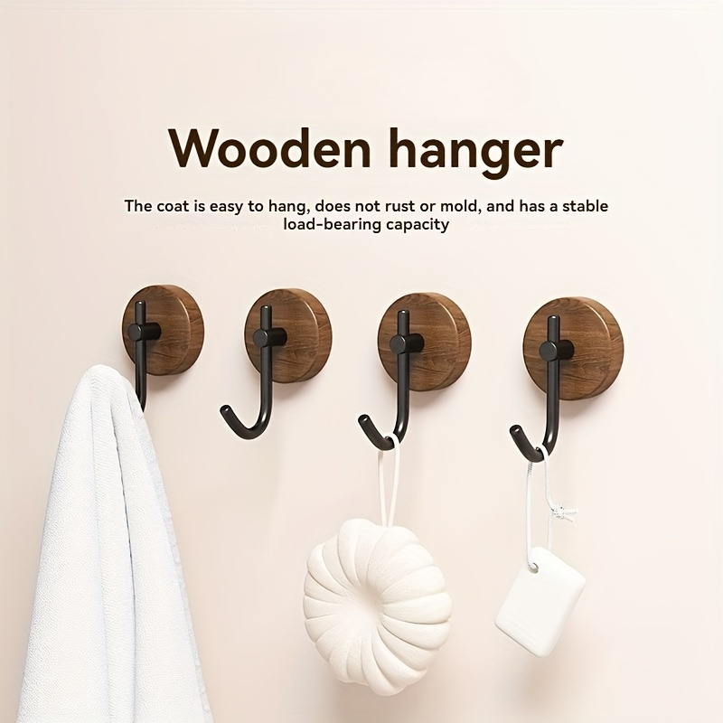 

1pc Wooden Wall Hook - , , Wall Mount, Fashion Home Storage For Clothes, Keys, Towels