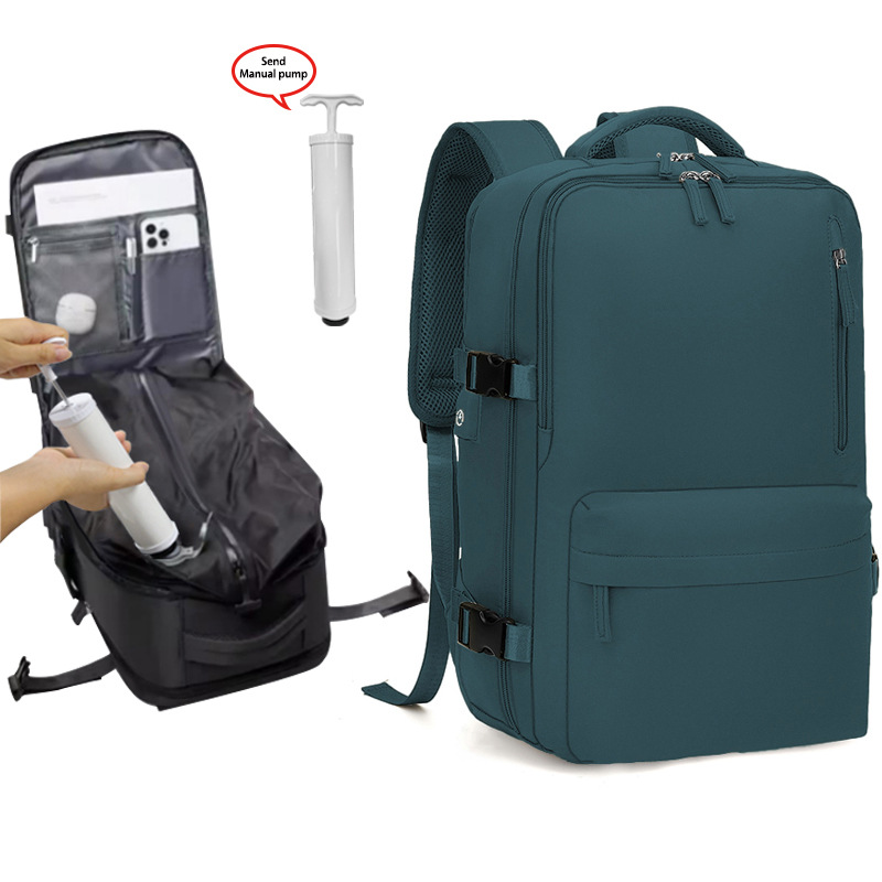 vacuum compression backpack with air pump travel rucksack large capacity and durable for business trips hiking and camping