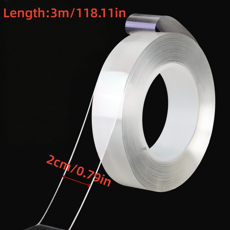 TEMU 1pc Home Nano Double-sided Traceless Tape - Thickened, No Residue, High- Design For Fixing Backing Stickers, Handmade Items, Firm Bonding, Home