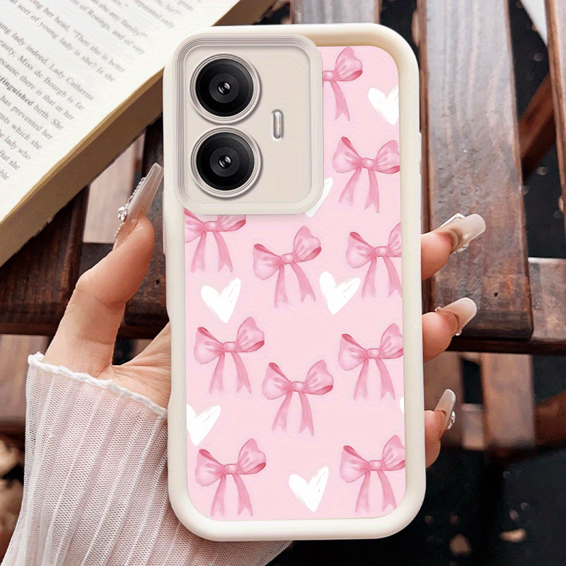 pink base white bow cute phone case c2 c3i c11 c12 Temu Pakistan