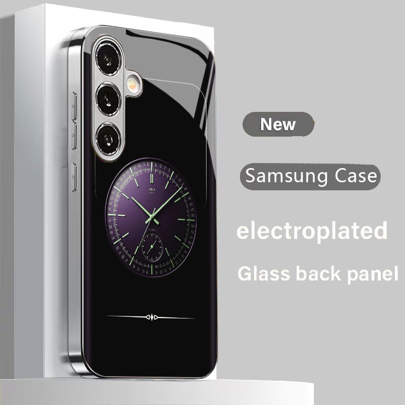 TEMU Phone Case: Purple Dial Fashion Watch With Electroplated For Business, Compatible With Galaxy S25, S24 Ultra, S23, S23 Fe, S23, S22 Ultra, S22