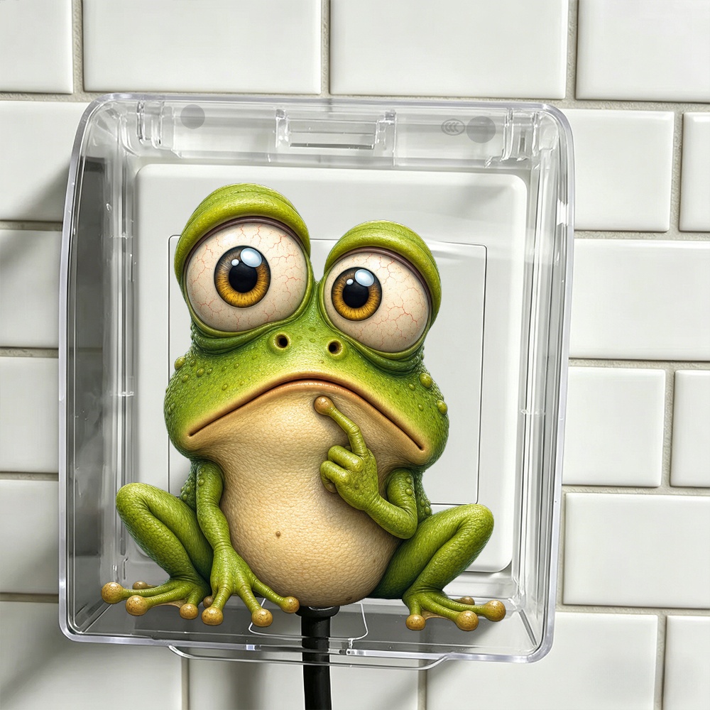 Cute Frog Cartoon Plastic Outlet Cover, Funny Animal Protector