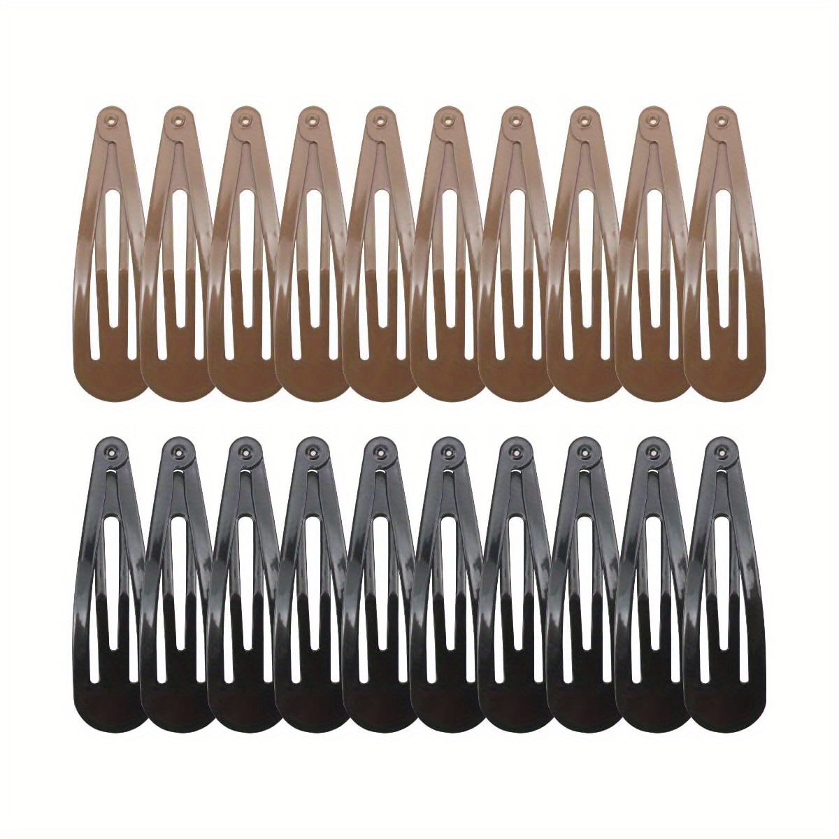 20pcs 2. 7 big size no slip metal snap hair clips women barrettes black hair pins ( 10 black 10 brown), wedding hair clips, hair accessories, stylish barrettes, elegant hairpins,   barrettes, durable hairpins,   hairpins, professional styling, everyday hair clips Product details 0