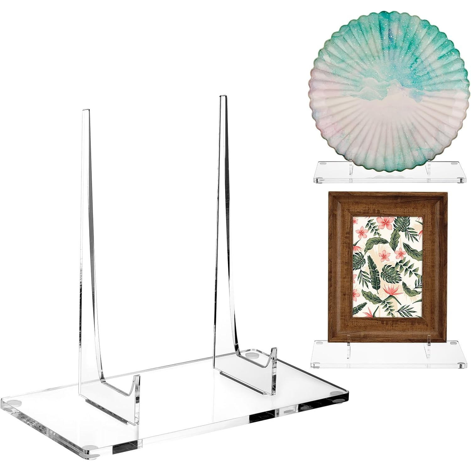 TEMU 1 Acrylic Bookshelf, Transparent Stand For Displaying Acrylic Panels, Postcards, Picture Display Stand, Suitable For Painting Books, Decorative