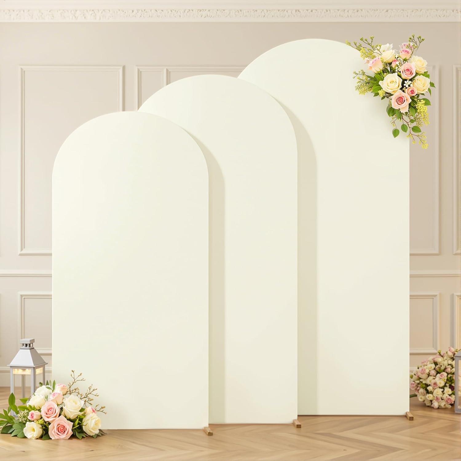 TEMU 3pcs Set Of Elastic Arched Banners, Photo Backdrop Cloth Suitable For ' Event Decorations, Background Rack Cover For Arched Racks, Perfect For