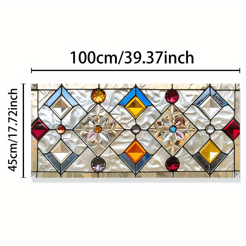 E-shop 2D Flat - 2D Flat - . 2D Flat Moderne Geometrische Farbige Glasfolie, Sichtschutz Dekoration für Wohnzimmer, Schlafzimmer, Küche, Badezimmer,