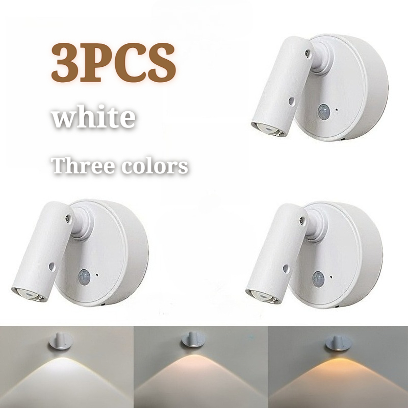 3pcs Minimalist Round Hill Spotlights, Motion Sensor Light Indoor, Adjustable Rgbw Lighting Effects, Modern Styling, Suitable For Cabinet Lighting, & Ambient Lights
