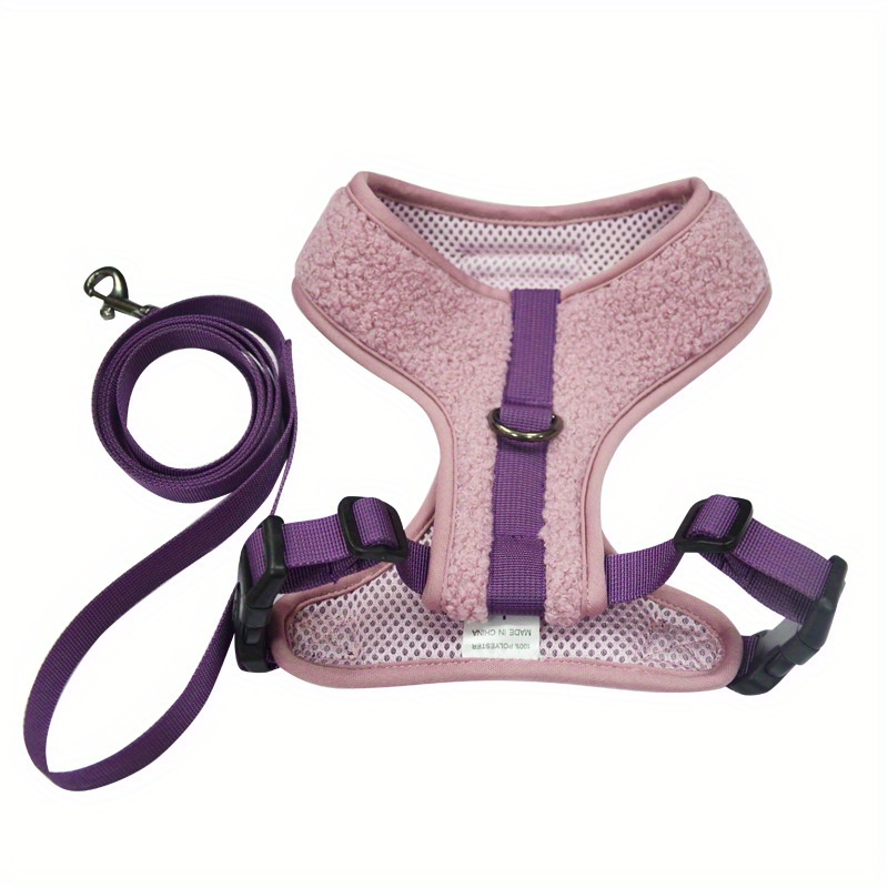 TEMU [l-2]ljc15 Dog Pull Rope Pet Chest Harness With Double Buckles For Easy , Cat Use, Classic High-end Purple Comfortable Breathable Pet Pull Rope