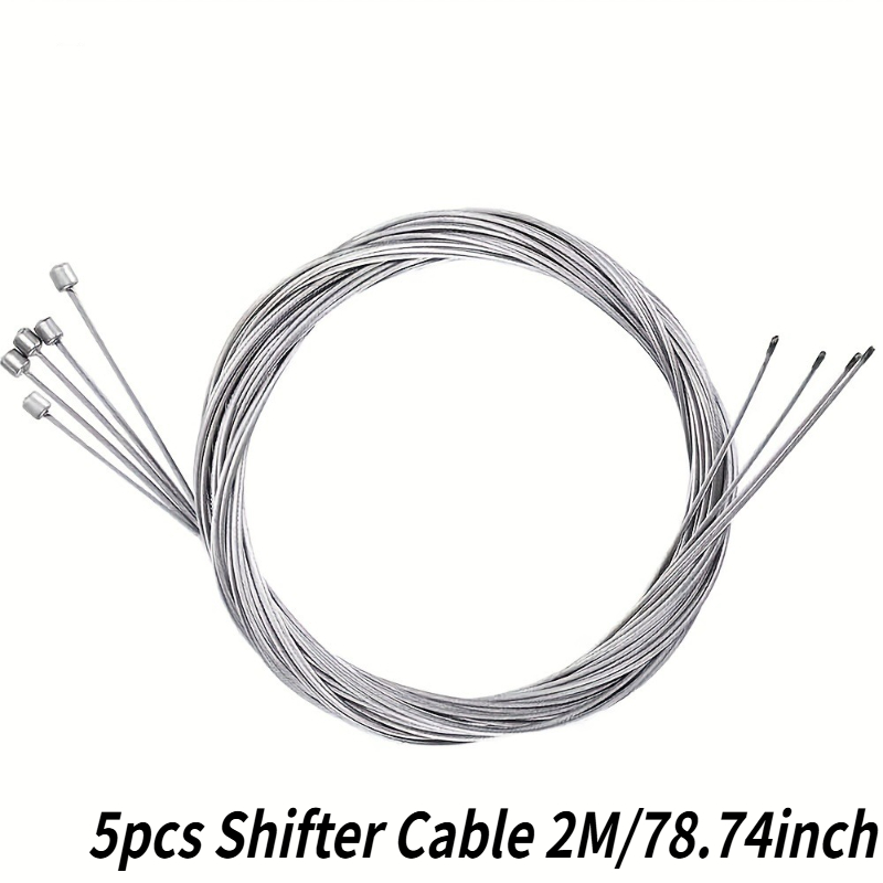 5pcs For Mtb Bicycle Brake Line & Set - Heavy-duty Stainless Inner Wire, Compatible With Fixed Gear Shifter & , For Bikes, Sleek Cable Design, Durable Cable Material