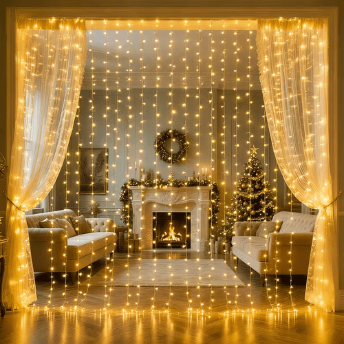 300/200/100 led lichtervorhang | usb-betrieben, 8 blinkmodi, für fensterbank, schlafzimmer, hochzeit, osterdekoration, für den innen- außenbereich