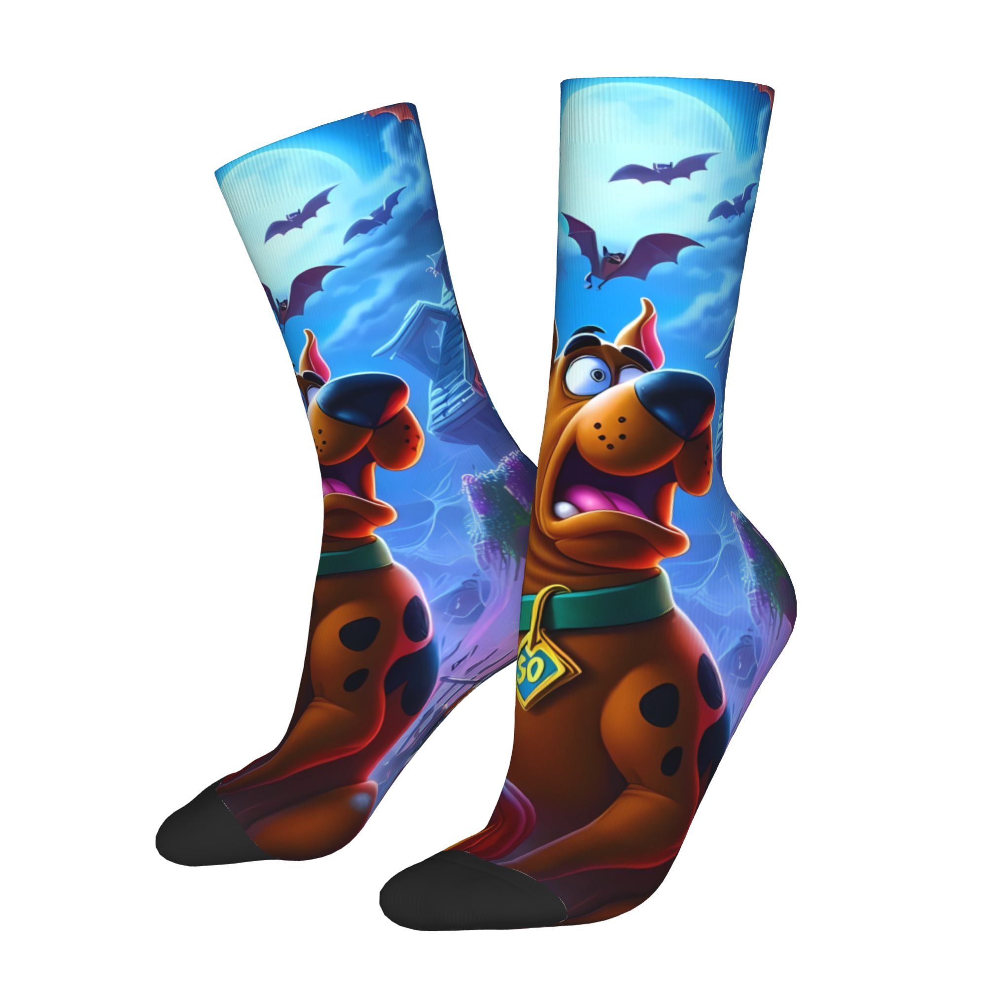 TEMU 1pair Comic Dog Doo Men's Socks Novelty Crew Sock Pattern Printed
