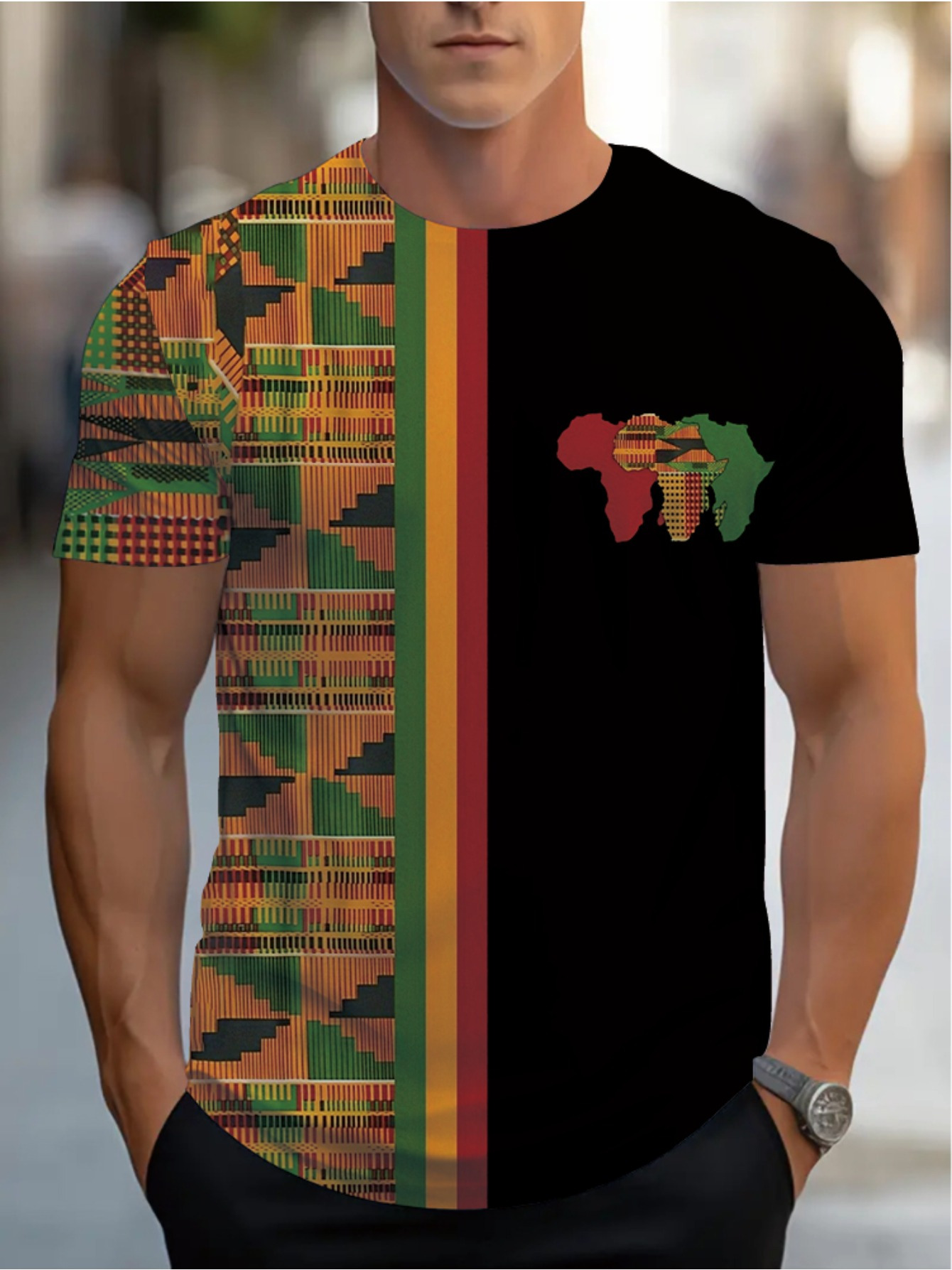 african print mens t shirt retro cloth pattern africa Temu