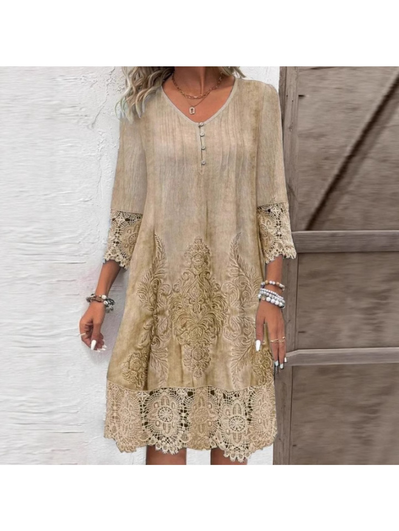 3 4 sleeve dress sold on Temu United States