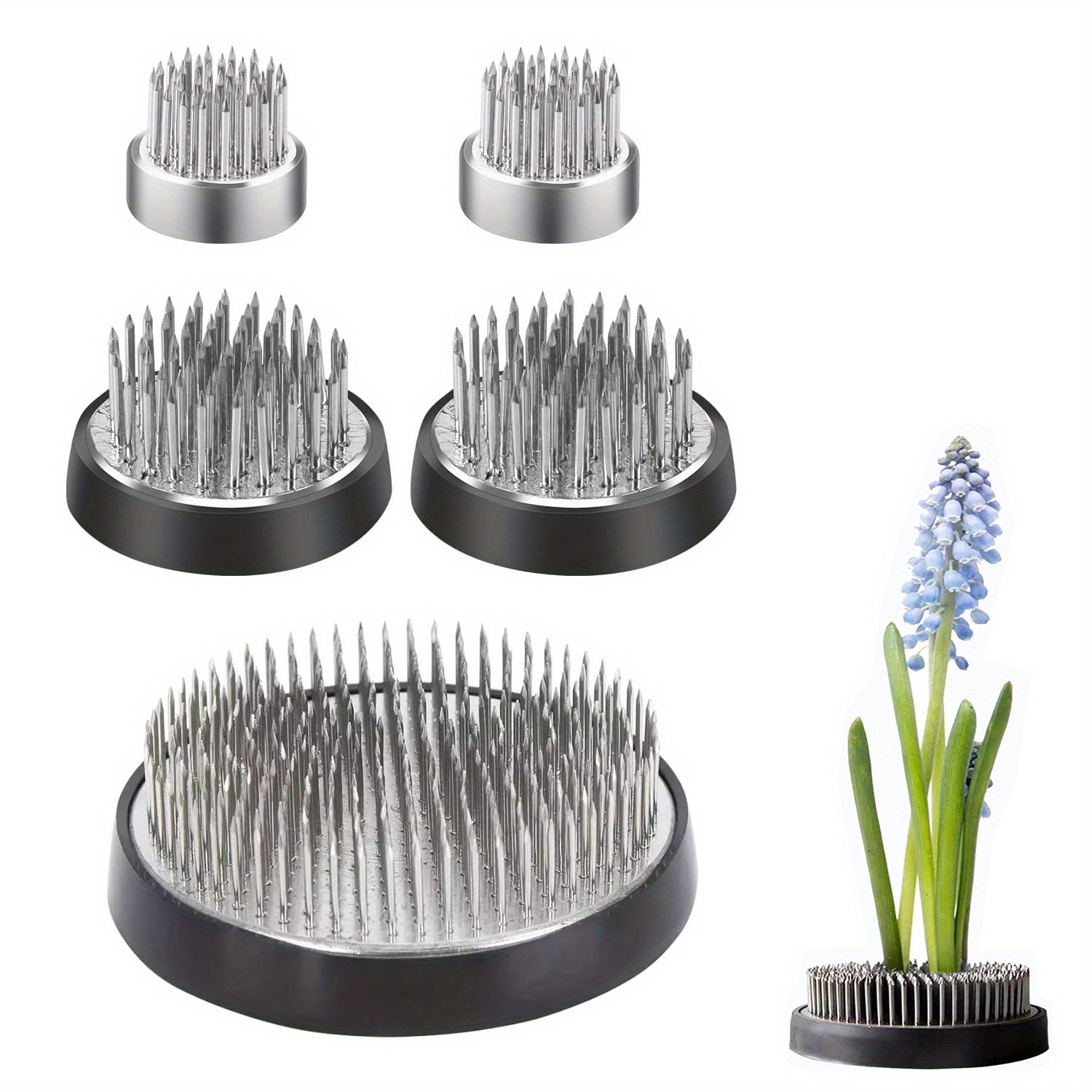 TEMU Set Of Flower Frogs, Designed For Holding Flowers In , Featuring Stainless Steel Needles. Ideal For Floral Arrangements In Vases, Available In