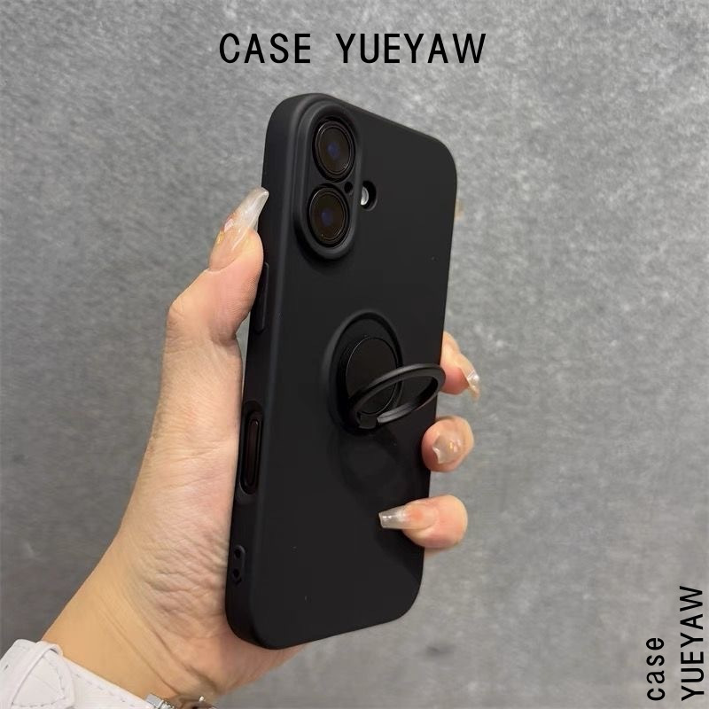 Liquid Silicone Suitable for 16 Phone Cases, Compatible with for iphone 15 Pro Max Ring Stand, Designed for Women, Full Protection Soft Case for 14 Plus, Shockproof for 13, High-end Texture for 12 Minimalist Style, Solid Color Protective Cover