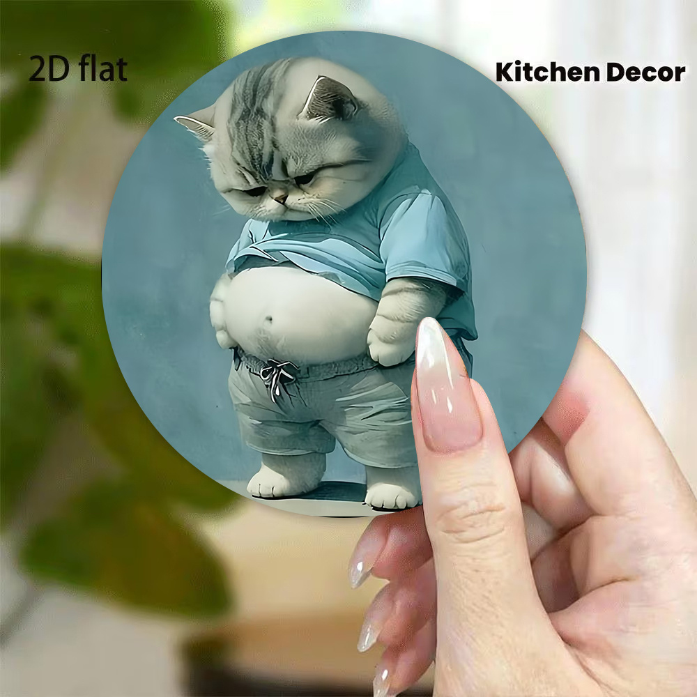 TEMU Creative Cartoon Animal Acrylic Refrigerator Magnets Stereo Cute Cat Fridge Decorative Magnets Home Kitchen Message Board Magnetic Stickers Room