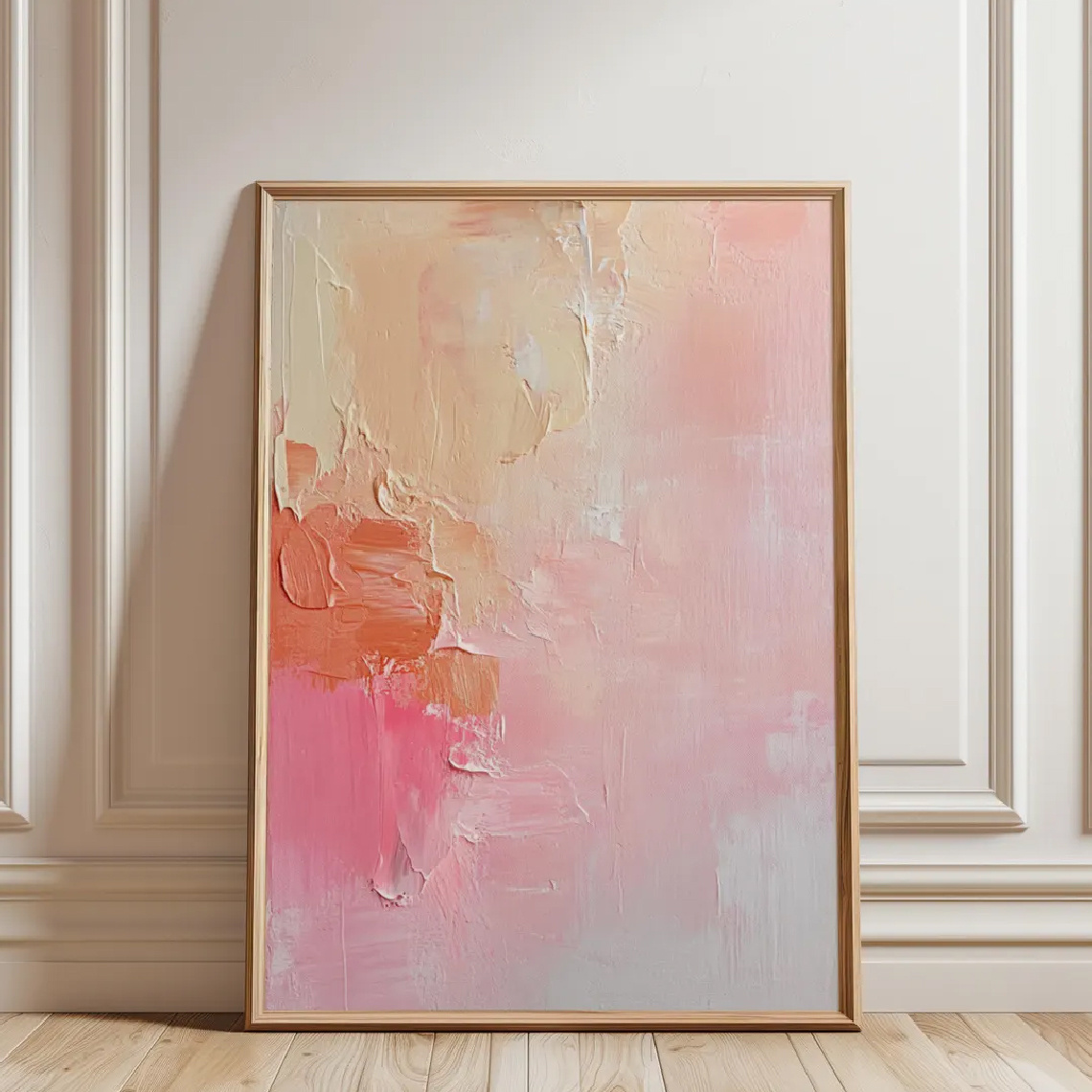 Image of 1pc, Wall Art, Vintage Poster, Soft Blush Abstract Art Print, Modern And Beige Textured Canvas Painting, Living Room Decor, Bedroom Aesthetic Design, Gift For , Housewarming Gift, Unframed