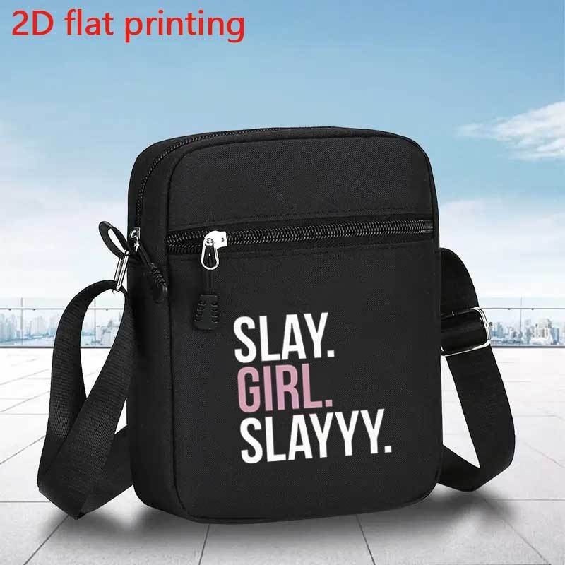 TEMU 1 шт. SLAY. GIRL. SLAYYY. Сумка-кросбоді з літерним принтом: Легкий та просторий рюкзак з регульованими ремінцями, відділеннями на блискавці з
