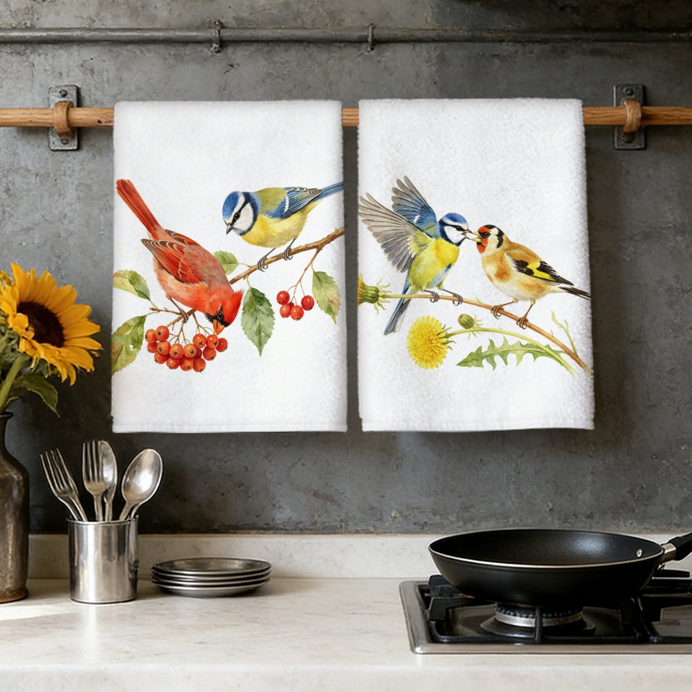 TEMU W 2pcs Kitchen Towel,soft Absorbent Microfiber Dish Cloths For Cleaning, Decorative Housewarming/birthday Gifts For Mom, , Neighbors,watercolor