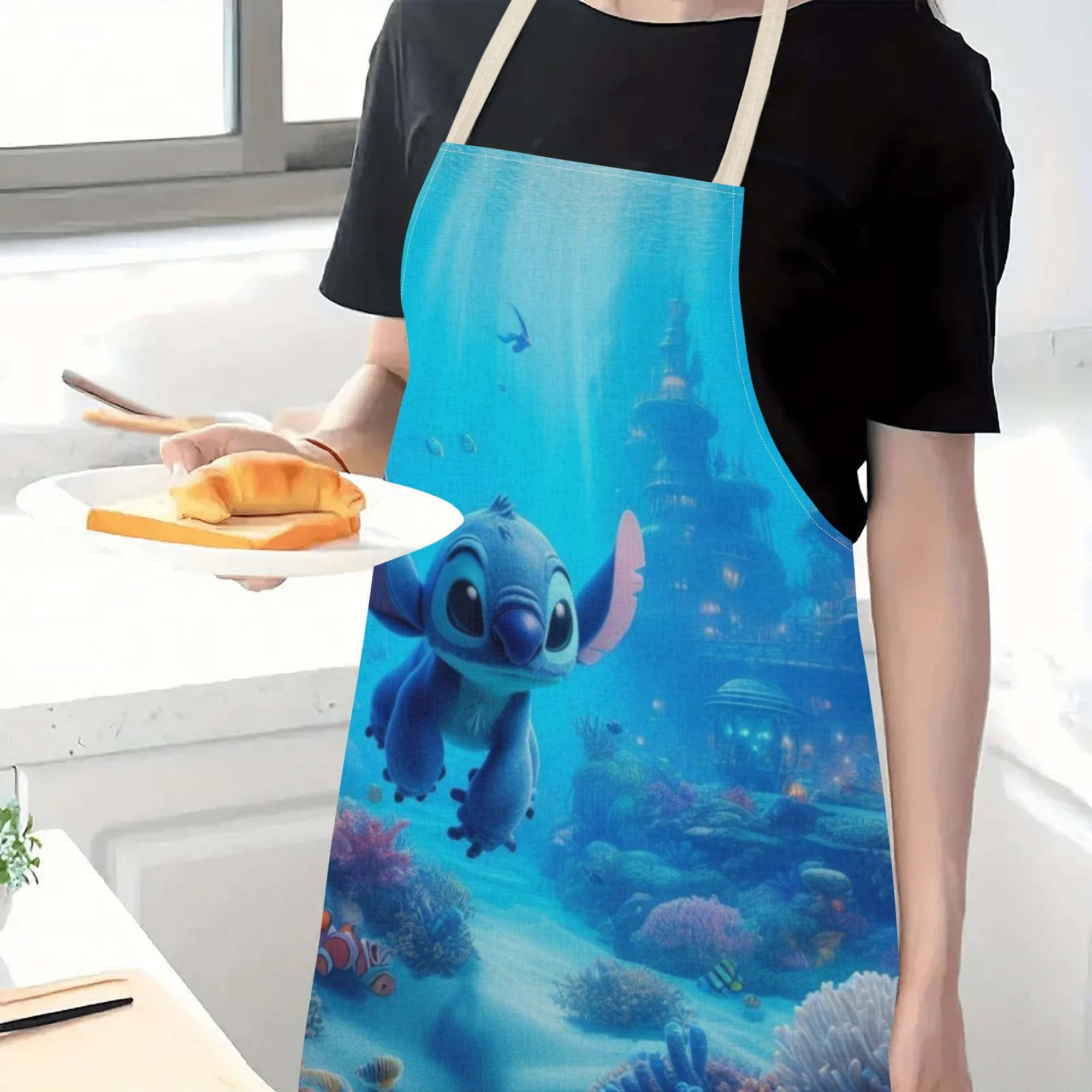 disney   a stylish waterproof apron featuring adorable cartoon designs of  ,  ,  ,  , and more.   beautiful and fashionable, with a simple and elegant style, suitable for hotels, supermarkets, restaurants, fru hops, bubble tea stands, and   home use. details 4