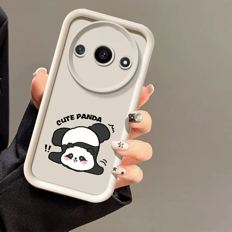 TEMU Cute Panda Silicone Case Suitable For Redmi A3 With Shockproof