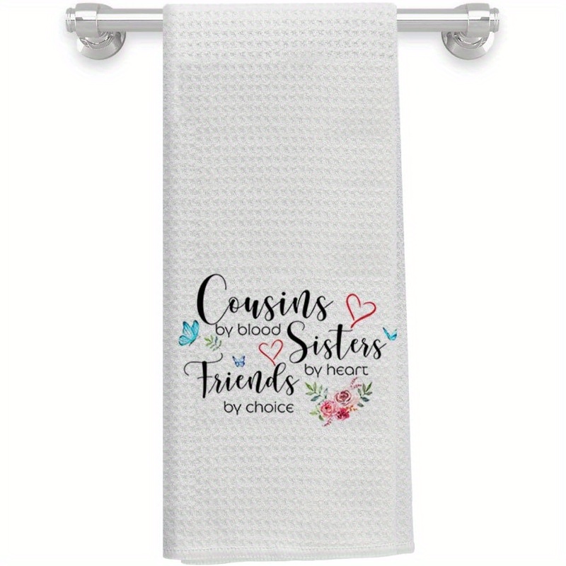 TEMU 1 pièce Serviette de cuisine 18*26 pouces - Cadeau d'anniversaire, , Essuie-vaisselle pour décoration de cuisine, de sœur ou