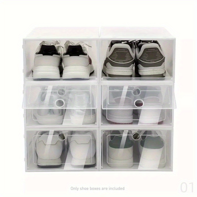 6 shoe box storage boxes, transparent storage boxes, dust and moisture proof shoe boxes, shoe storage boxes, space-saving  , shoe cabinets details 0