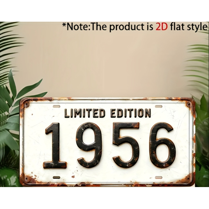 TEMU 2d Flat Printing 1pc Retro Edition 1956 Wooden Decorative Sign And Ornament, Country Style Wall Decor, Suitable For Men's Caves, Garages, Bars,