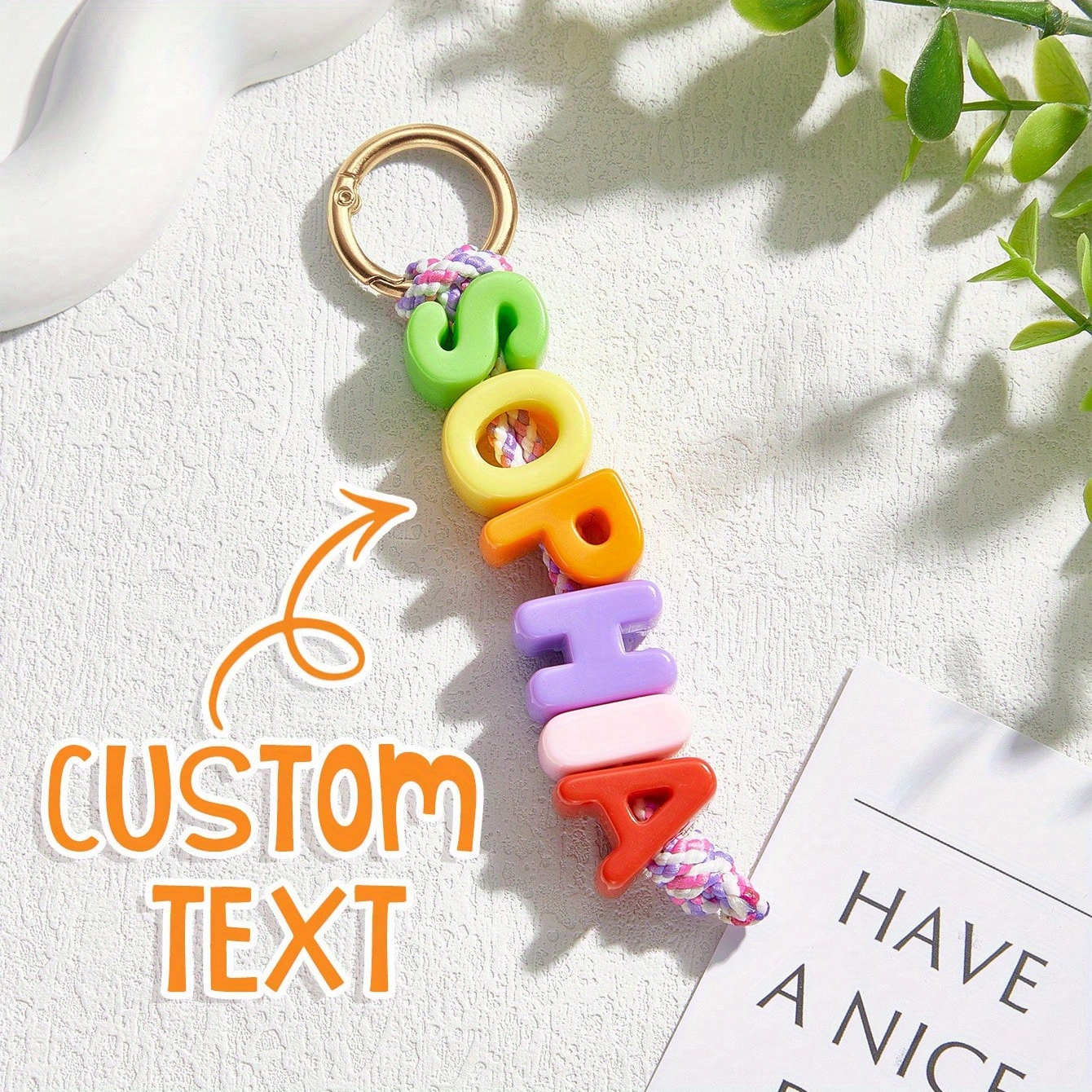Colorful Acrylic Letter Keychain Custom Name Bag Charm Personalized Gift For Girlfriend Cute Aesthetic Pendant