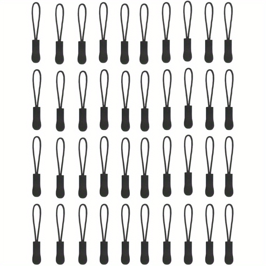 TEMU 50pcs Tirettes de Fermeture Éclair Noires Compatibles pour Sac à Dos, Veste, Valise, Portefeuille, Sac à Main