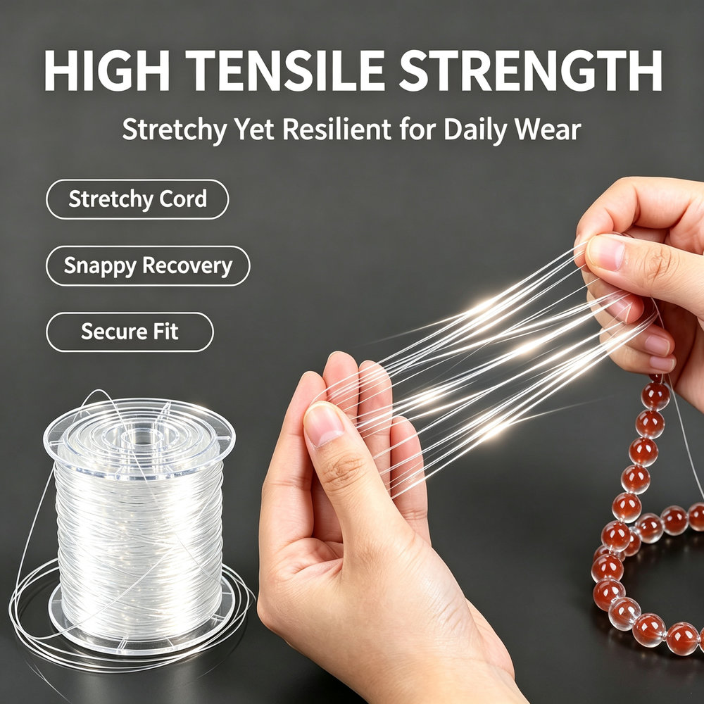 TEMU 1 Roll Clear Elastic String For Bracelet Making, Stretch Bead Cord Thread For Jewelry Making, Diy Beading Cord For Bracelets, Necklaces, Crafts,