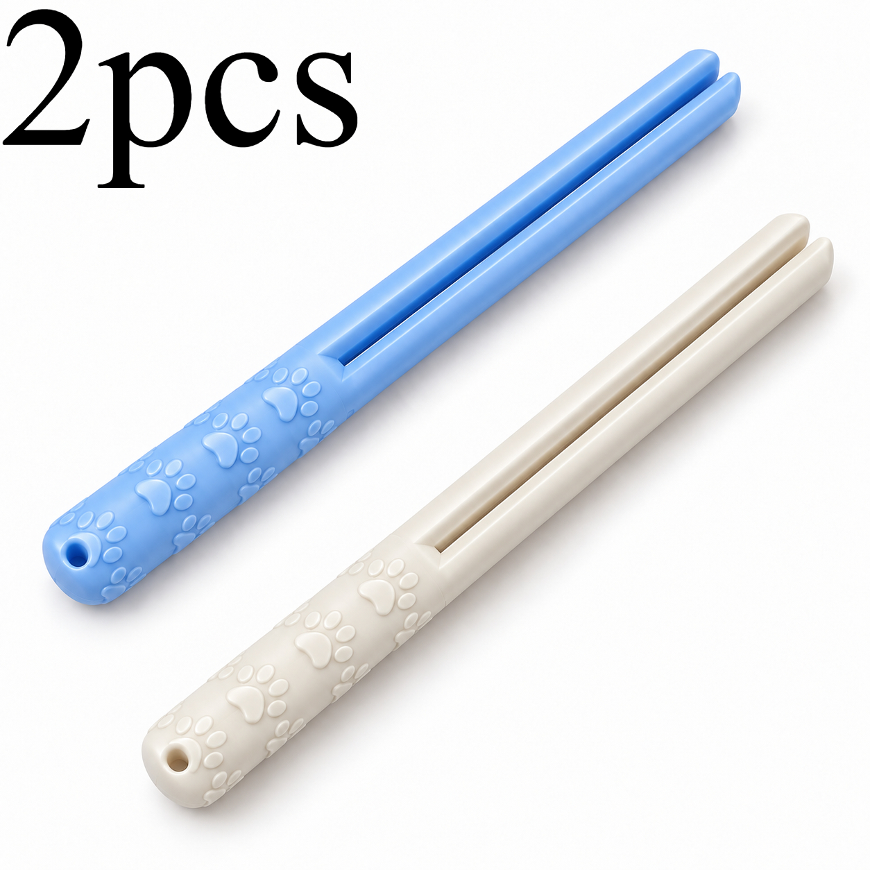 TEMU 2pcs Pet Wet Food With Paw-print Handles, Cat Treat Tube Squeezer Clips With Hanging Holes, Food Pouch To Reduce Waste, , Compact And Portable