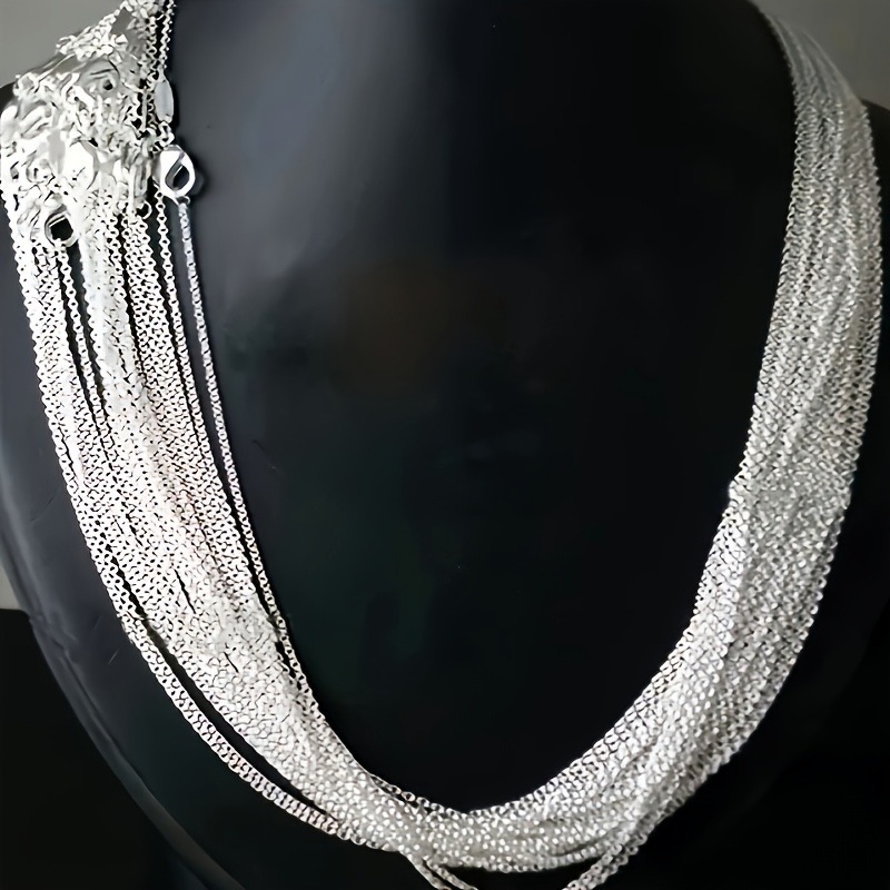 10pcs Minimalist Stainless Steel O-Shaped Chain Necklaces
