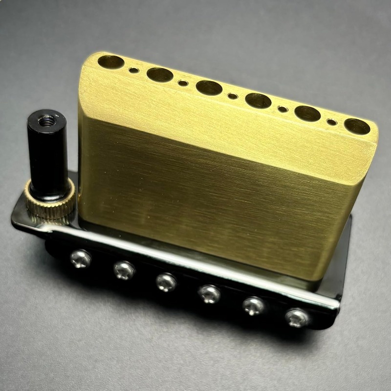 10.8mm Electric Guitar Tremolo Bridge - Heavy-Duty Stainless Steel Plate with Brass Saddles & Block, 2-Point Design, Adjustable Saddles for 6-String Guitars - Vacuum Black Finish, Guitar Pickup, Guitar Part, Bass Guitar Bridge Black