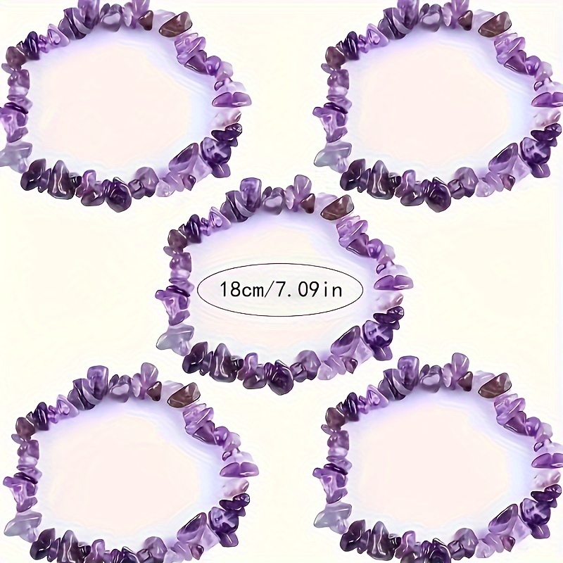 3pcs Bohemian Crystal Bracelets for Women, Elastic Stretch