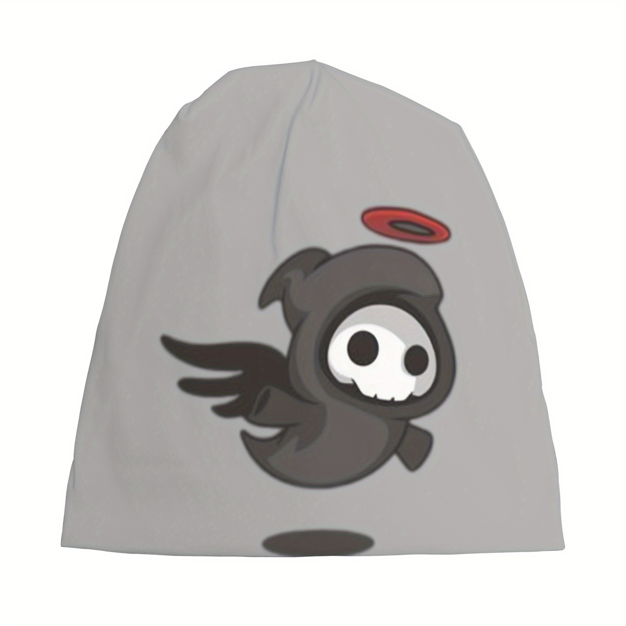 Gorros Sin Bordes, Para Hombres Y Mujeres, Con Diseño De Calavera Clásico Para Hombre, Gorra De Algodón Lavada, Con Puños Enrollados, Gris, One Size