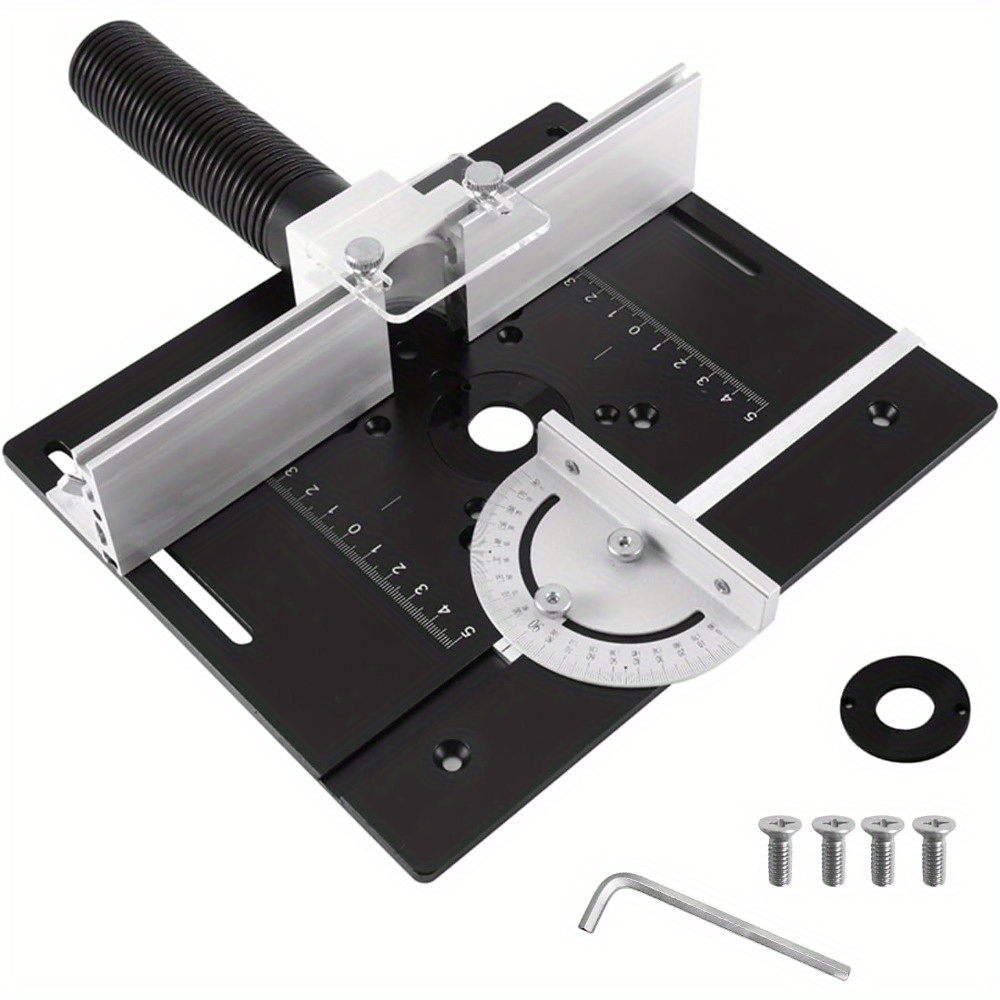 Image of 1pc Router Insert Plate With Taper Gauge, Engraved With Clear Lines For Trimming Deburring Milling