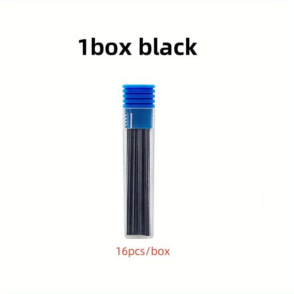E-shop 16 Stück/ mm langer massiver Zimmermannsbleistift mit austauschbarer Mine, 2,8 mm 2B schwarz/rot/gelb, für technischen Zeichenbleistift für
