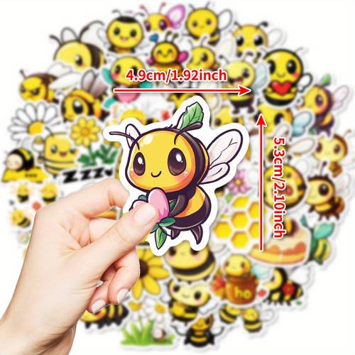 50pcs bee stickers bee gifts bee stuff bee decor insect stickers bumble bee decor bicycle stickers vinyl for bicycle roller skating water bottle helmet tailbag skateboard car motorcycle fuel tank helmet toolbox