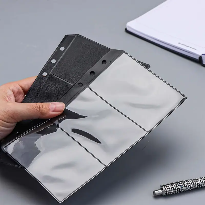 a6 plastic sleeves for cards 12 Pcs Binder A6 PVC Cash Envelopes 6 Holes Binder Pockets Card Sleeves Waterproof PVC Pockets Clear Cash Envelopes Clear Zipperless Binder Pouch Protect Store Your Cash Use these clear sleeves for cards 12pcs a6 clear sheet protectors