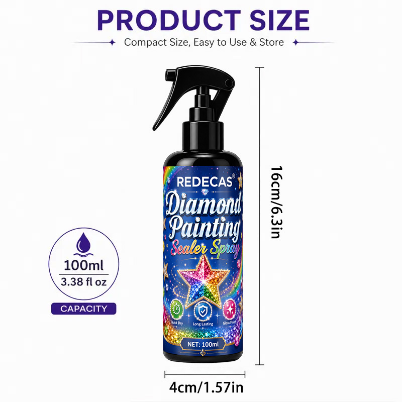 TEMU Diamond Painting Sealing Spray - High Gloss Sealant - Suitable For Diamond Painting, Jigsaw Puzzles, And Crafts; Easy To Apply; Provides